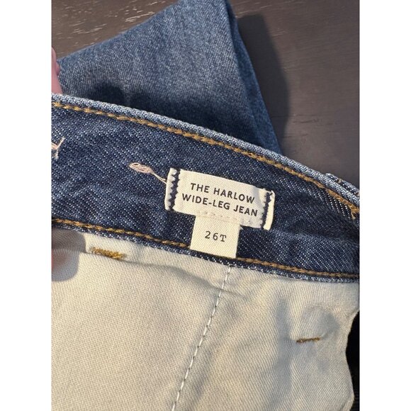 NEW Madewell Wide-Leg Harlow Airy Denim High-Rise Relaxed Dark Jeans 26 Tall - Picture 10 of 16